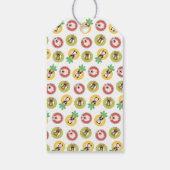 Franse bulgdogs in flessenpoelvloerpatroon cadeaulabel (Achterkant)