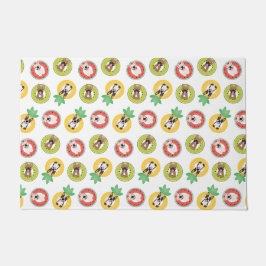 Franse bulgdogs in flessenpoelvloerpatroon deurmat