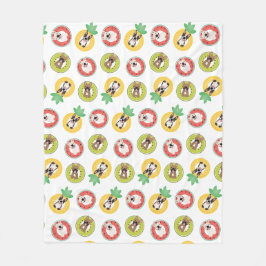 Franse bulgdogs in flessenpoelvloerpatroon fleece deken