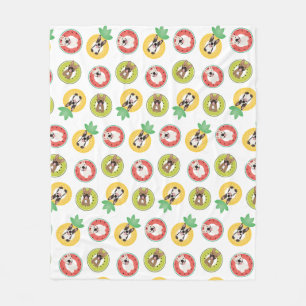 Franse bulgdogs in flessenpoelvloerpatroon fleece deken