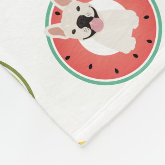 Franse bulgdogs in flessenpoelvloerpatroon fleece deken (Hoek)