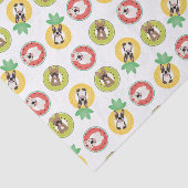 Franse bulgdogs in flessenpoelvloerpatroon tissuepapier (Detail)