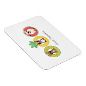 Franse bulgdogs in vruchtendrukvloeren magneet (Rechterzijde)