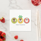 Franse bulgdogs in vruchtendrukvloeren servet (Insitu)