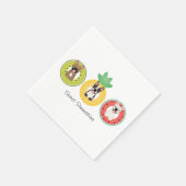 Franse bulgdogs in vruchtendrukvloeren servet (Hoek)