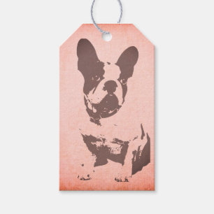 FRANSE BULL DOG CADEAU LABEL IN ROZE CADEAULABEL