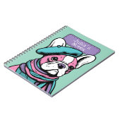 Franse Bull Dog Frenchie Artsy Pop Art Notitieboek (Linkerzijde)