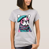 Franse Bull Dog Frenchie Artsy Pop Art T-shirt (Voorkant)