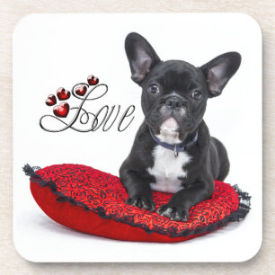 Franse Bull Dog - Frenchie - Love Bier Onderzetter