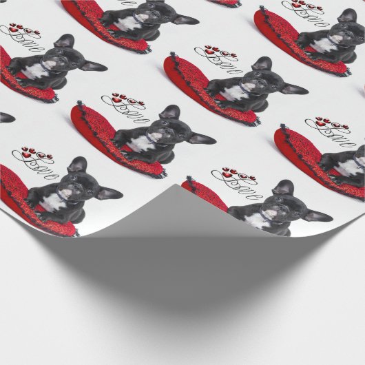 Franse Bull Dog - Frenchie - Love Cadeaupapier (Hoek)