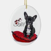 Franse Bull Dog - Frenchie - Love Keramisch Ornament (Rechts)