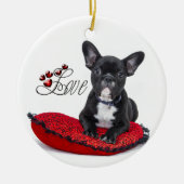 Franse Bull Dog - Frenchie - Love Keramisch Ornament (Voorkant)