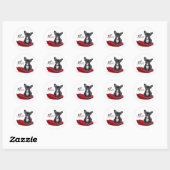 Franse Bull Dog - Frenchie - Love Ronde Sticker (Vel)