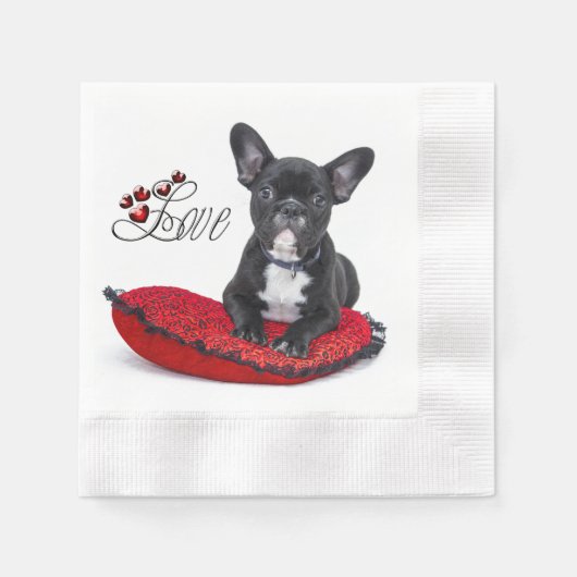 Franse Bull Dog - Frenchie - Love Servet (Voorkant)