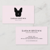 Franse Bull Dog puppy face frenchies soft roze Visitekaartje (Voorkant / Achterkant)