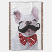 Franse bull dog puppy met snor deken (Voorkant Verticaal)