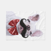 Franse bull dog puppy met snor fleece deken (Voorkant (Horizontaal))