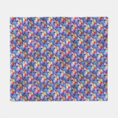 Franse bull Dog Puppy with Flowers, Fleece Deken (Voorkant (Horizontaal))