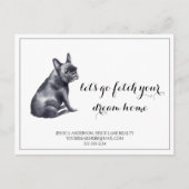 Franse Bull Dog Real Estate Kopen Marketing Briefkaart (Voorkant)