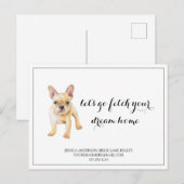 Franse Bull Dog Real Estate Kopen Marketing Briefkaart (Voorkant / Achterkant)