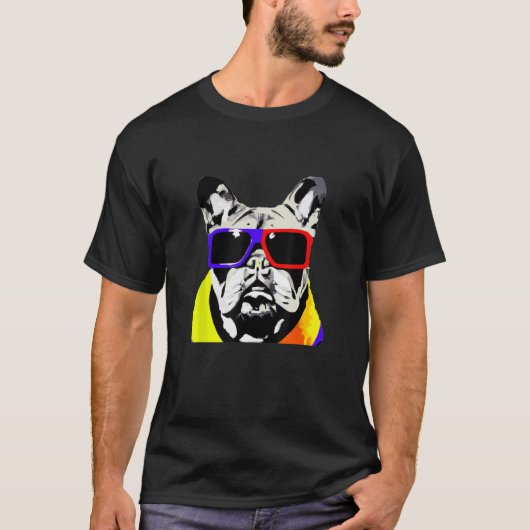 Franse Bull Dog Zonnebril Leuke Classic Graphi T-shirt (Voorkant)