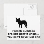 Franse Bull Dogs is net als aardappelchips Briefkaart (Voorkant / Achterkant)