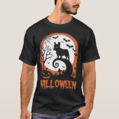 Franse Bulld0g en Moon grappig Halloween kostuum T-shirt (Voorkant)