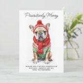 Franse Bulldog 2025 Kalender Hondenliefhebber Kers Feestdagenkaart (Staand voorkant)