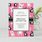 Franse Bulldog 25th Birthday Party Funny Kaart (Staand voorkant)