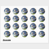 Franse Bulldog (4W) - Sterrennacht Ronde Sticker (Vel)