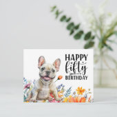 Franse Bulldog 50ste verjaardag Briefkaart (Staand voorkant)
