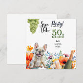 Franse Bulldog 50ste verjaardagsfeest Kaart (Voorkant / Achterkant)