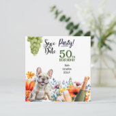 Franse Bulldog 50ste verjaardagsfeest Kaart (Staand voorkant)