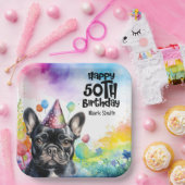 Franse Bulldog 50ste verjaardagsfeest Papieren Bordje (Feest)