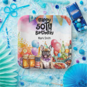 Franse Bulldog 50ste verjaardagsfeest Papieren Bordje (Feest)