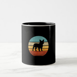 franse bulldog 70s-cadeauhond van silhouette 60s tweekleurige koffiemok