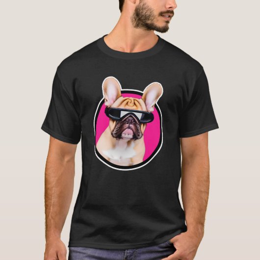 Franse Bulldog 80s Style Vaporwave Frenchies Lover T-shirt (Voorkant)