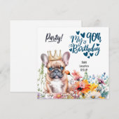 Franse Bulldog 90ste verjaardagsfeest Kaart (Voorkant / Achterkant)
