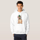 Franse bulldog als rechercheur met vergrootglas hoodie (Voorkant volledig)