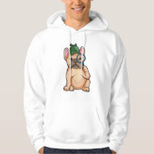 Franse bulldog als rechercheur met vergrootglas hoodie (Voorkant)