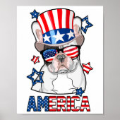 Franse Bulldog America 4 juli Mannen vrouwen frank Poster (Voorkant)