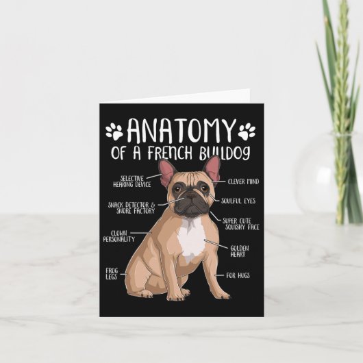 Franse Bulldog Anatomy Frenchie Hondenliefhebber E Kaart (Voorkant)