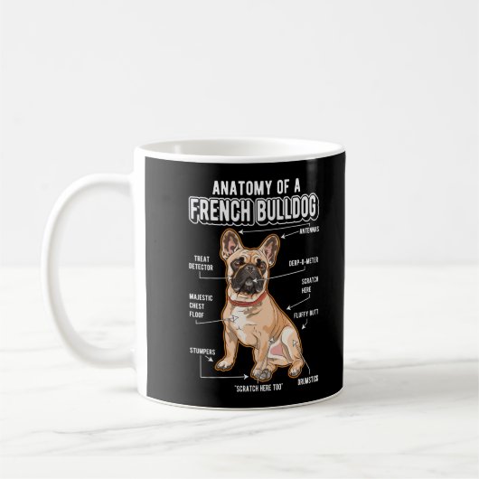 Franse Bulldog Anatomy Funny Dog Koffiemok (Links)