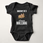 Franse Bulldog Anatomy Funny Dog Romper (Voorkant)