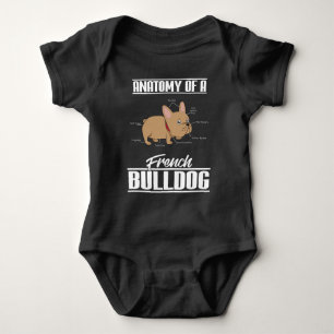 Franse Bulldog Anatomy Funny Dog Romper