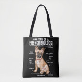 Franse Bulldog Anatomy Funny Dog Tote Bag (Voorkant)
