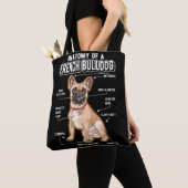 Franse Bulldog Anatomy Funny Dog Tote Bag (Dichtbij)