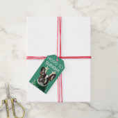 Franse Bulldog & Antlers "Hier naar Sleigh" Gift L Cadeaulabel (Met Touw)