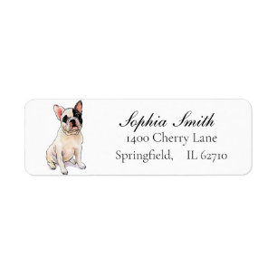 Franse Bulldog aquarel Hondenliefhebbers Etiket