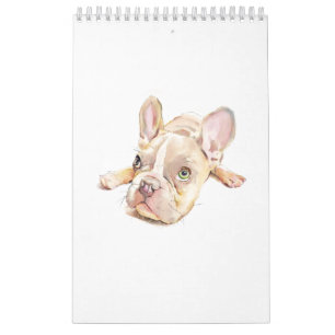 Franse Bulldog Aquarel Kalender – Schattige French